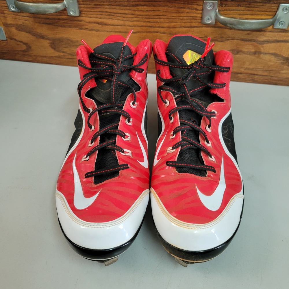 Nike Air Swingman MVP 2 Baseball Cleats Red Black White 616259-610 Mens Size 13